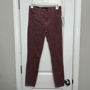 J Brand Alana Women Size 26 Skinny Corduroy Pants Mauve Cropped High Rise